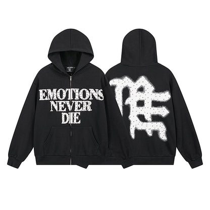 Mixed Emotion "Emotions Never Die" Rhinestone Hoodie