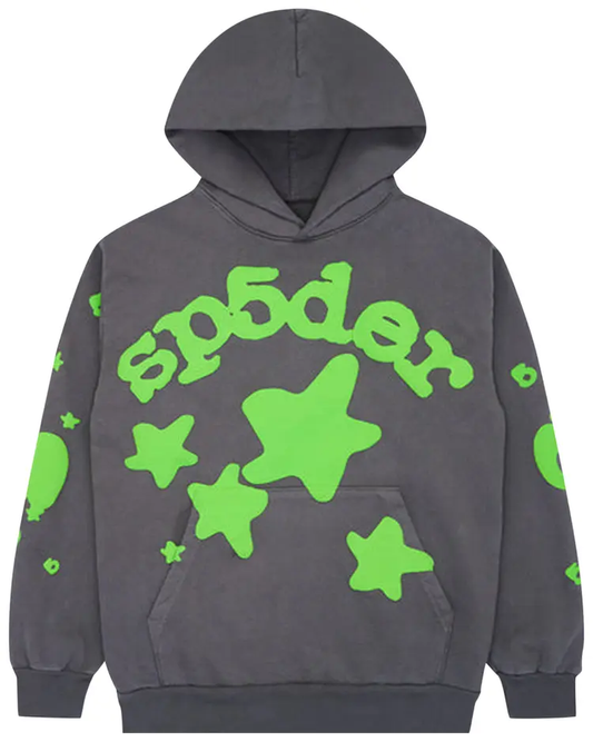 Sp5der Beluga Hoodie Grey Green
