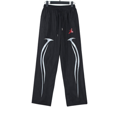 Hellstar Cyber Flame Nylon Track Pants Black