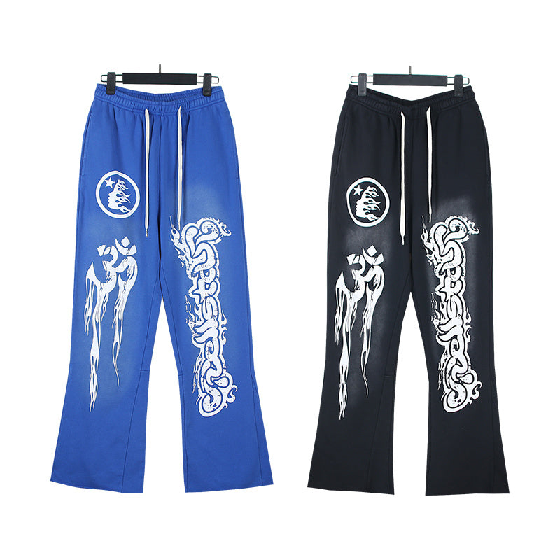 Hellstar Blue Yoga Flare Sweatpants