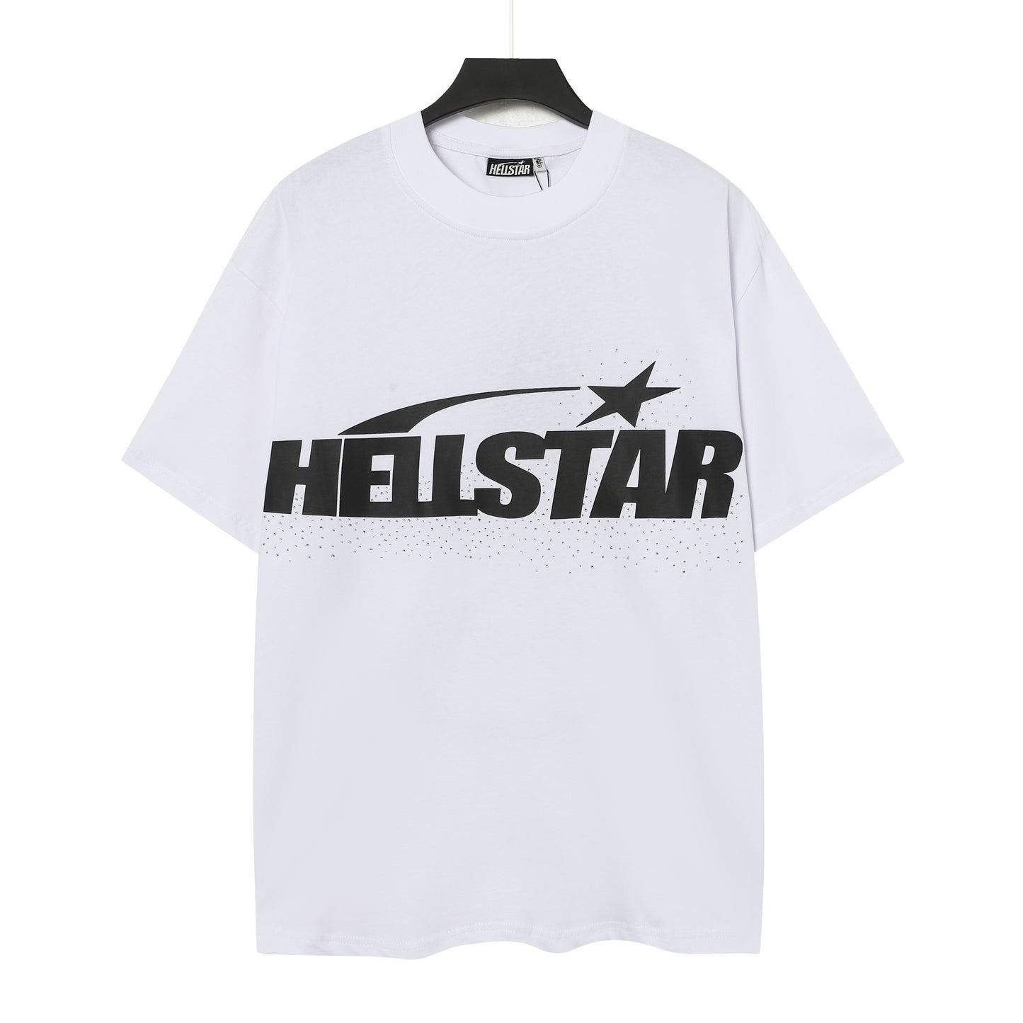 Hellstar Graphic Logo Rhinestone Vintage White T-Shirt