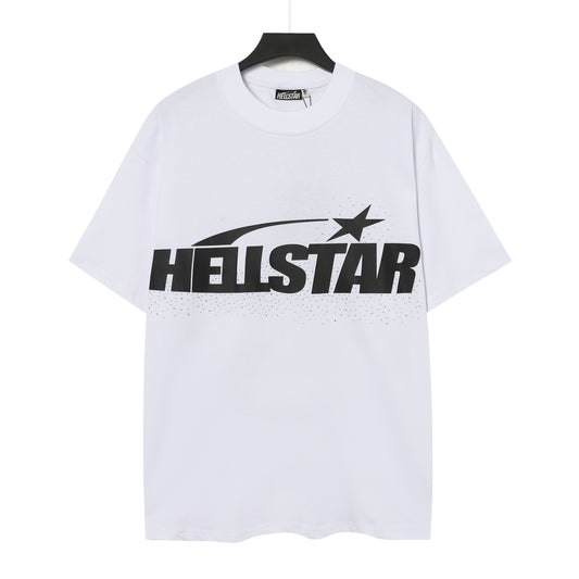 Hellstar Graphic Logo Rhinestone Vintage White T-Shirt