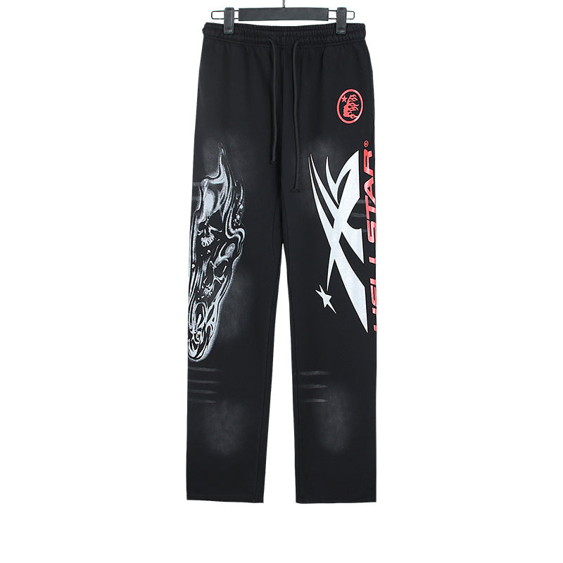 Hellstar Airbrushed Skull Graphic Sweatpants