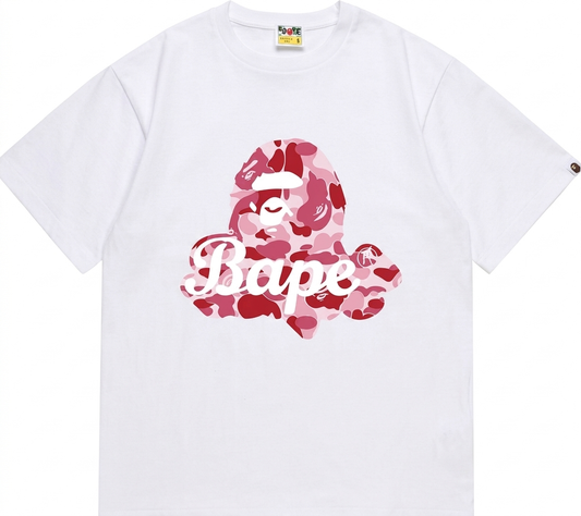 BAPE ABC Pink Camo Ape Head Bape Tee