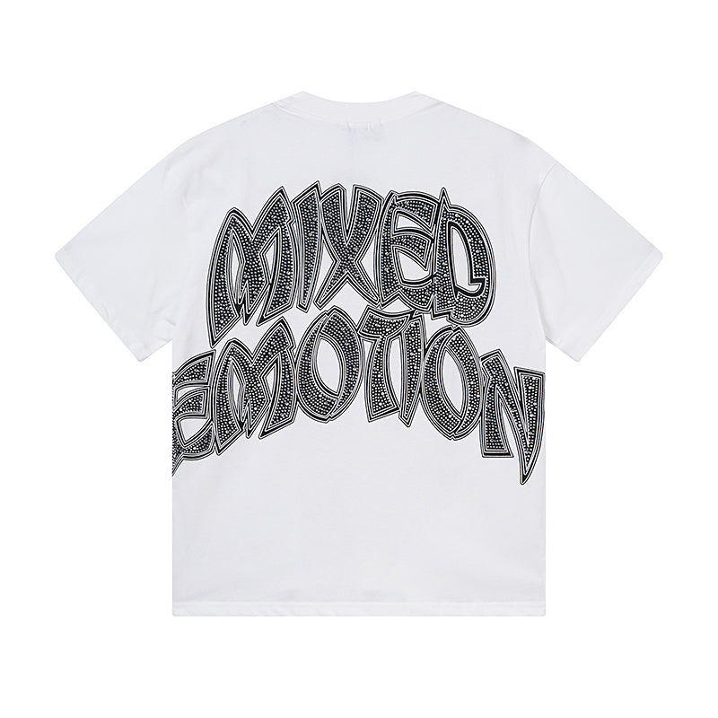 Mixed Emotion 'Arch Angel' Rhinestone Tee - White