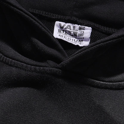 Vale Forever "Valley" Silver Chain & Cross Rhinestone Hoodie Black