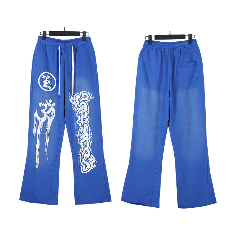 Hellstar Blue Yoga Flare Sweatpants