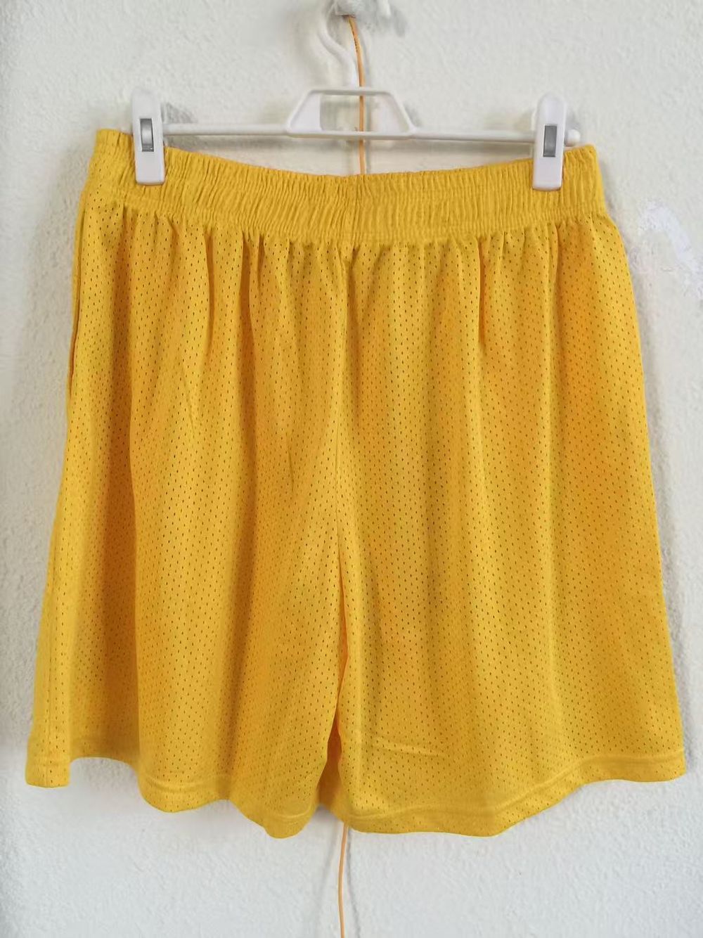 Men's Mesh Basketball Shorts – Eric Emanuel EE Shorts in with Yellow Stylish Graphic & Deep Pockets