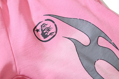 Hellstar Tribal Flame Graphic Print Sweatpants Pink