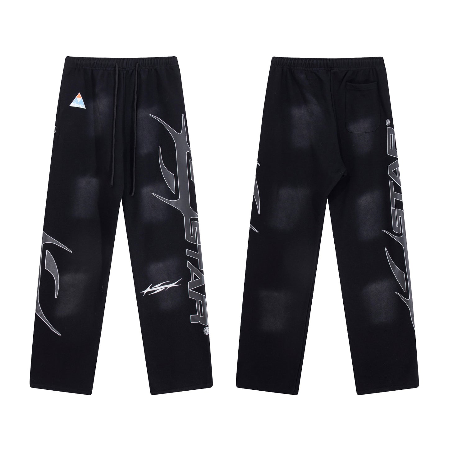 Hellstar Graphic Print Washed Black Sweatpants