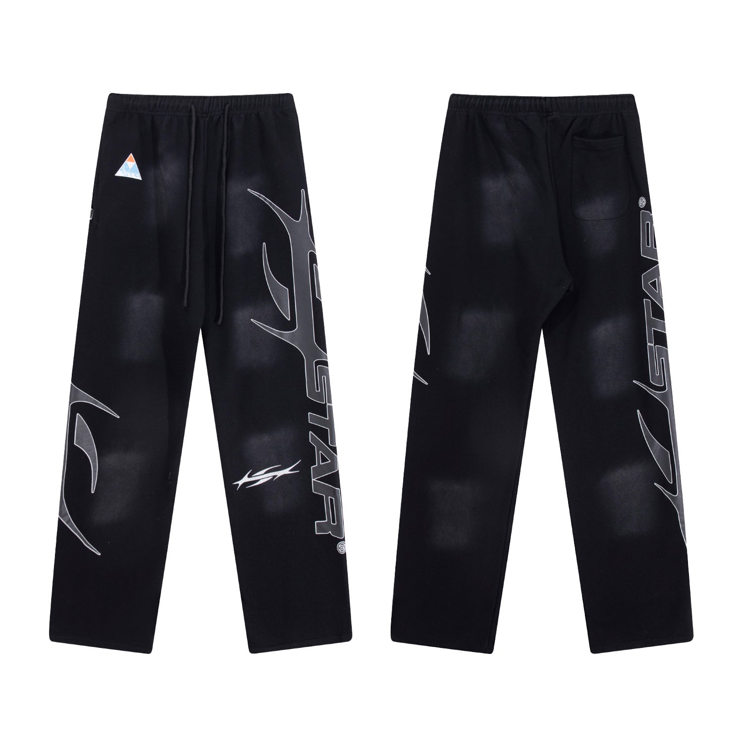 Hellstar Graphic Print Washed Black Sweatpants