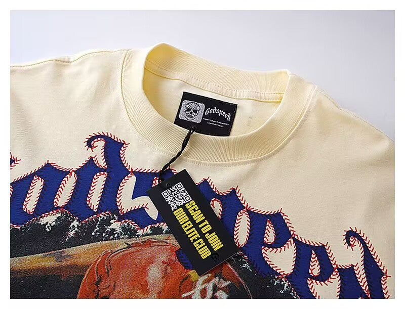 Godspeed Skeleton Baseball Batter Cream L/S Tee – Cream | Unisex Y2K Oversized Cotton Tee
