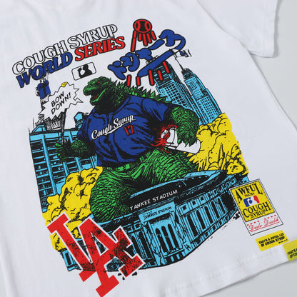 That's A Awful Lot Of Cough Syrup Godzilla Dodgers World Series Graphic Tee White