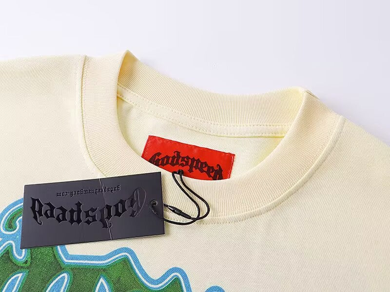 Godspeed Desert Supercar Graphic Long-Sleeve Tee – Sand | Unisex Y2K Oversized Cotton Tee