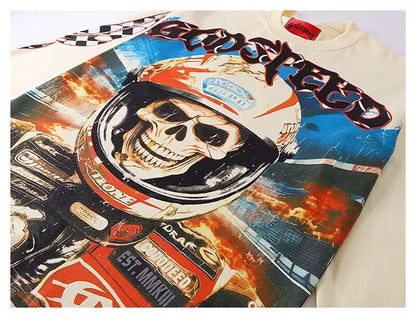 Godspeed  Skeleton Graphic Long-Sleeve Tee – Black | Unisex Y2K Oversized Cotton Tee