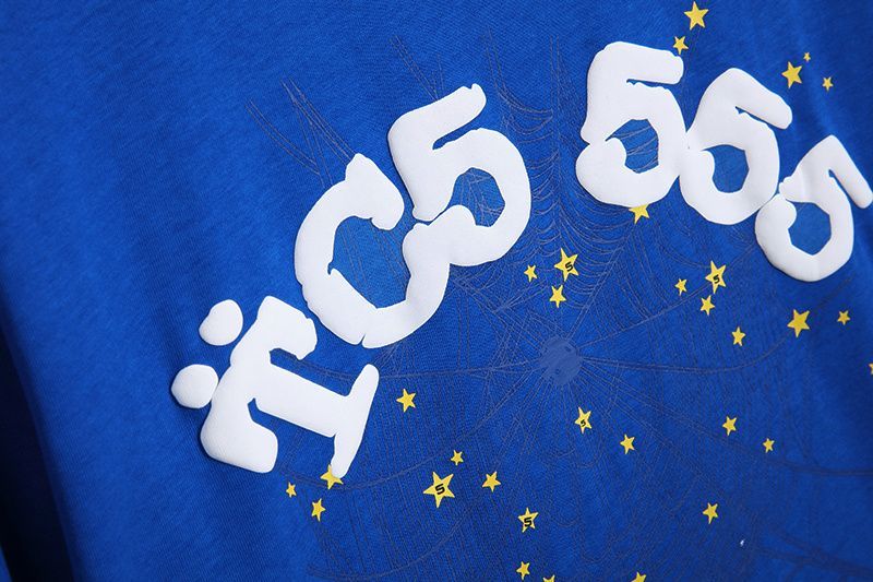 Men’s Cotton Spider Art Graphic Blue T shirt Lightweight Streetwear Design