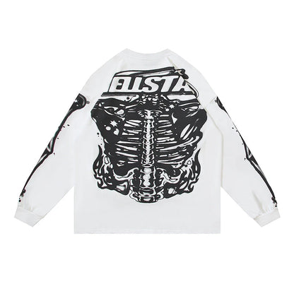 HELLSTAR Airbrushed Bones Graphic Long Sleeve Tee