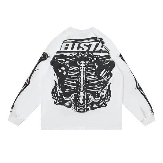 HELLSTAR Airbrushed Bones Graphic Long Sleeve Tee