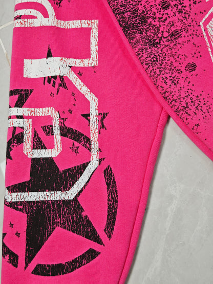 SP5DER Stencil Hoodie Pink