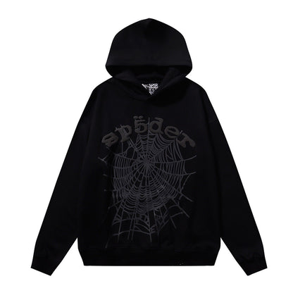 Sp5der Phantom Web Hoodie Black | Unisex Y2K Oversized Graphic Sweatshirt
