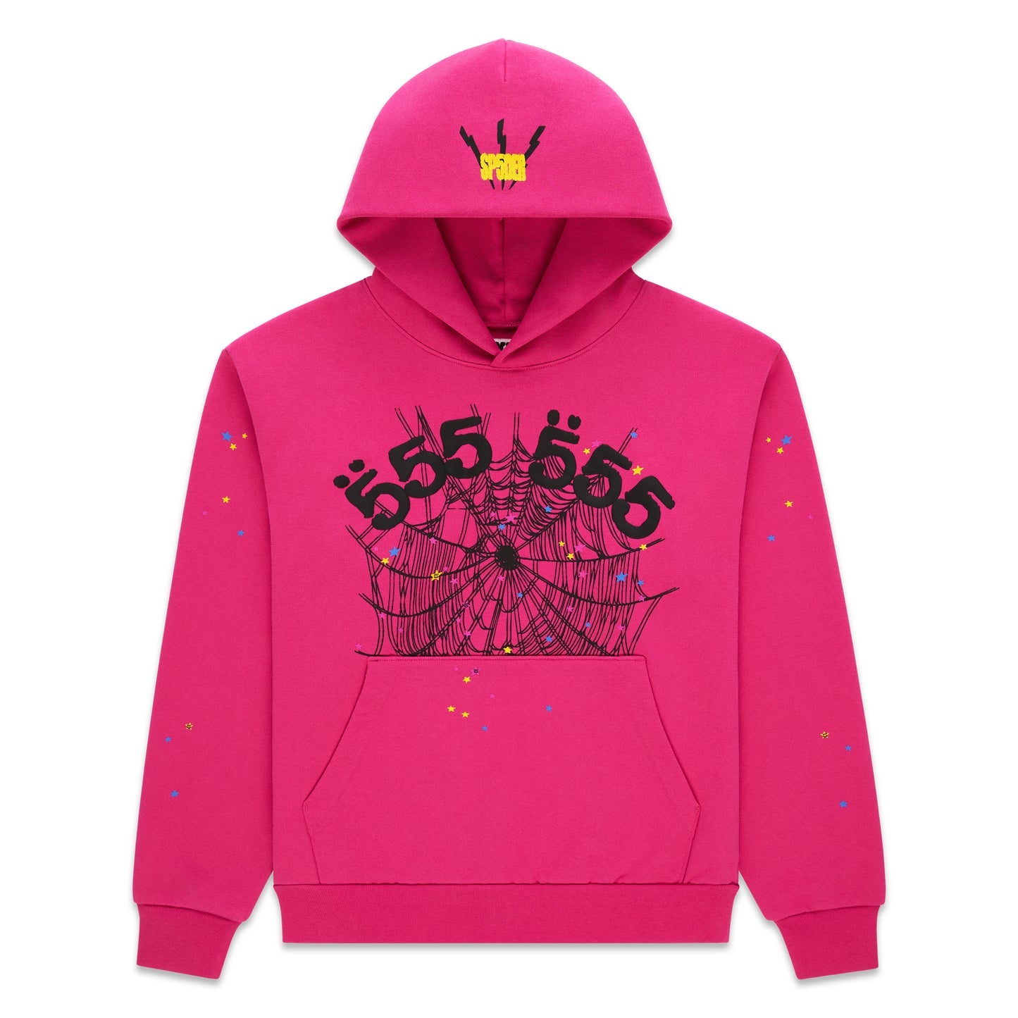 Sp5der Angel Number Hoodie Pink