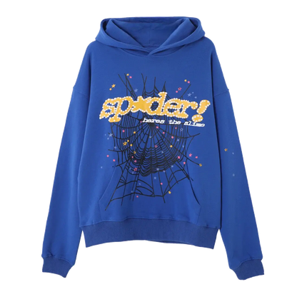 Sp5der Açaí Hoodie Purple Dark Blue