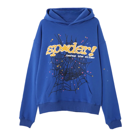 Sp5der Açaí Hoodie Purple Dark Blue