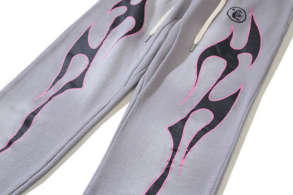 Hellstar Grey Pink Future Flame Sweatpants
