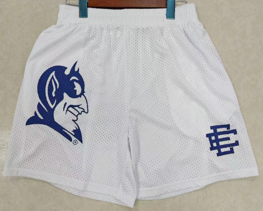 Eric Emanuel EE Athletic White Shorts – Mesh Baggy Basketball Shorts for Men’s Fashion