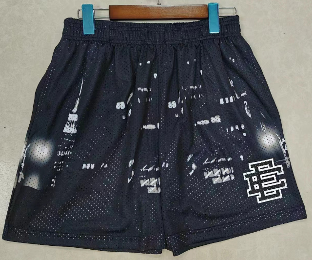 Eric Emanuel EE Baggy Shorts – Men's Black Mesh Basketball Shorts with Signature 'EE' Logo