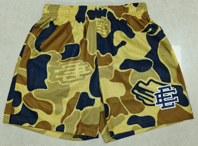 Eric Emanuel EE Black Mesh Basketball Shorts – Stylish Men’s Baggy Shorts with Graphic Camo Design