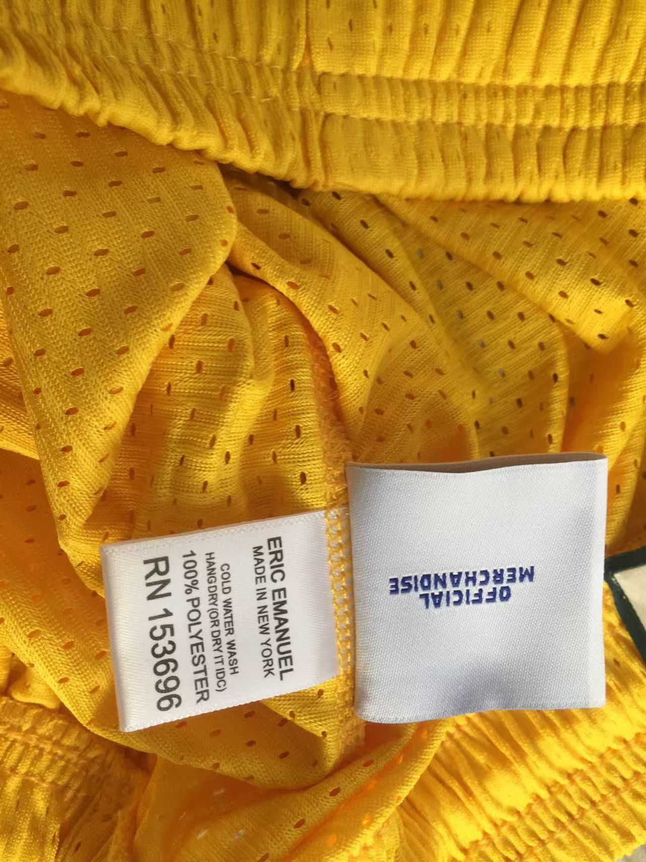Men's Mesh Basketball Shorts – Eric Emanuel EE Shorts in with Yellow Stylish Graphic & Deep Pockets