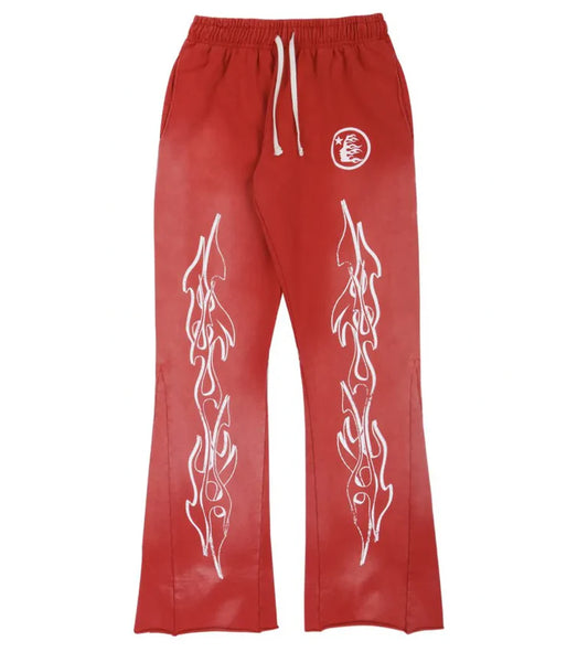Hellstar Hellstar Studios Flare Sweatpants Red