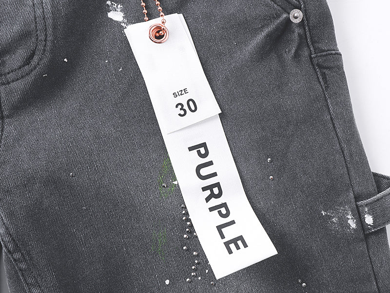 PURPLE Brand High-Street Rhinestone Jeans Grey