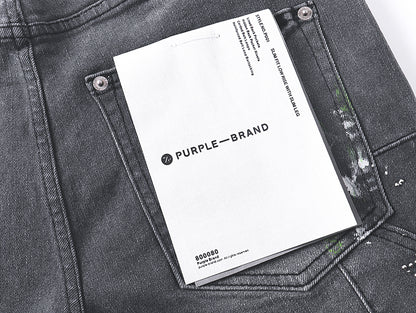 PURPLE Brand High-Street Rhinestone Jeans Grey