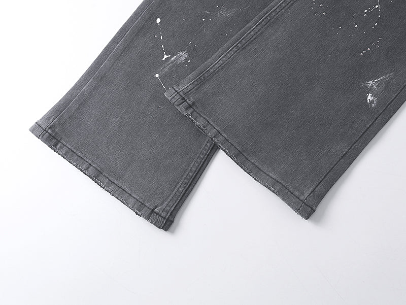 PURPLE Brand High-Street Rhinestone Jeans Grey
