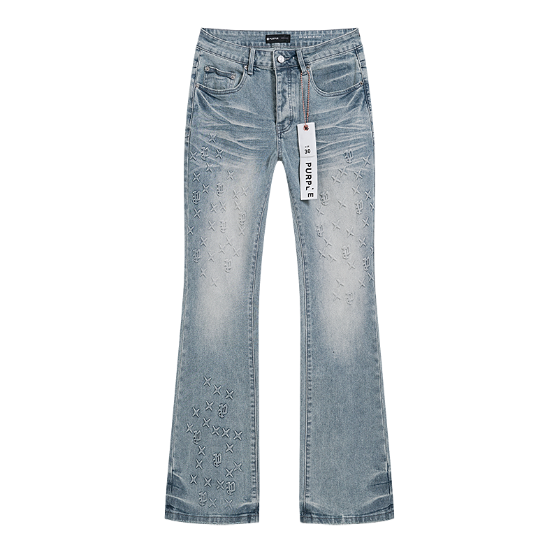 Purple Brand High Street Flared Jeans Light Blue