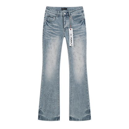 Purple Brand High Street Flared Jeans Light Blue