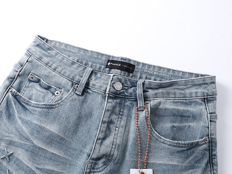 Purple Brand High Street Flared Jeans Light Blue