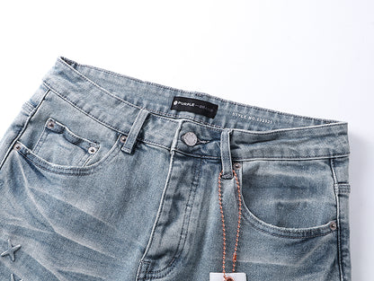 Purple Brand High Street Flared Jeans Light Blue