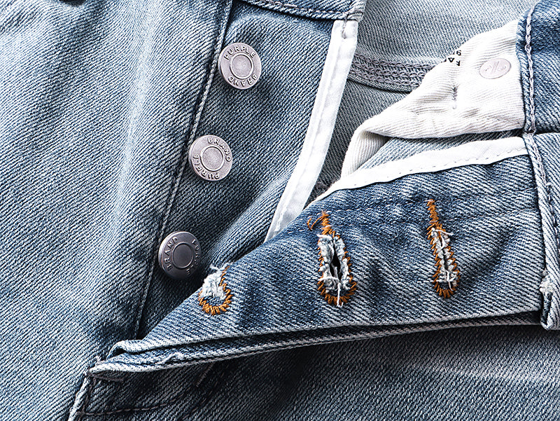Purple Brand High Street Flared Jeans Light Blue