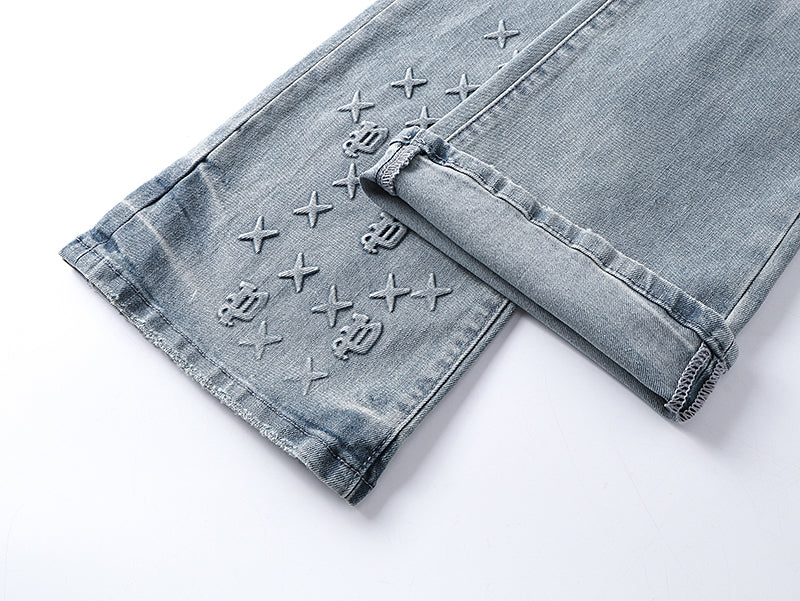 Purple Brand High Street Flared Jeans Light Blue