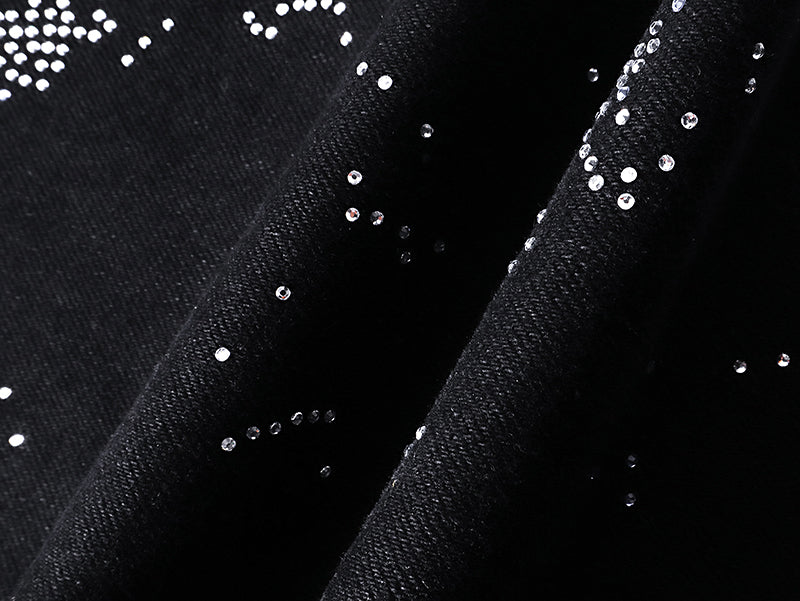 Purple Brand P011 Beaded Splatter Flare Jeans Black