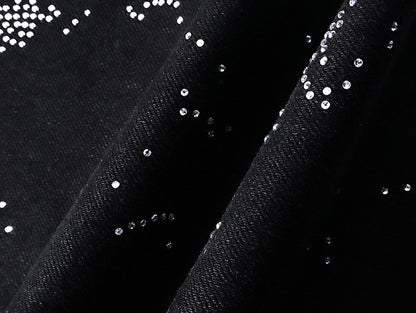 Purple Brand P011 Beaded Splatter Flare Jeans Black