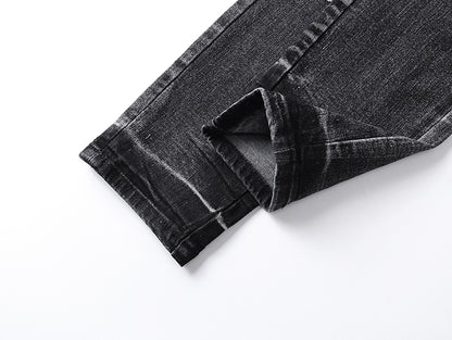Purple Brand Traced Gothic Wordmark Slim Skinny Jeans Black