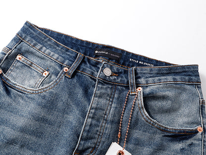 Purple Brand Patchwork Distressed Flare Jeans Indigo