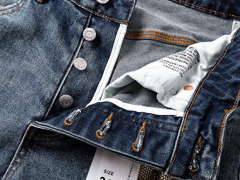 Purple Brand Patchwork Distressed Flare Jeans Indigo