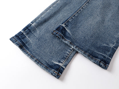 Purple Brand Patchwork Distressed Flare Jeans Indigo