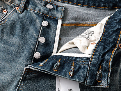 Purple Brand Mud Stain Patchwork Flare Jeans Indigo