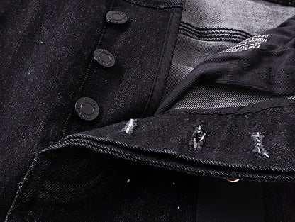 Purple Brand Rhinestone-Embellished Flare Jeans Faded Black